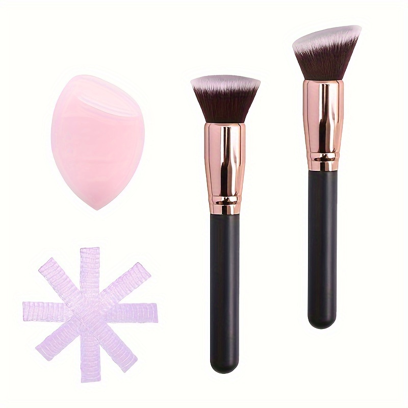 Professional Liquid Makeup Brush Set Flat Top Kabuki Brushes - Temu