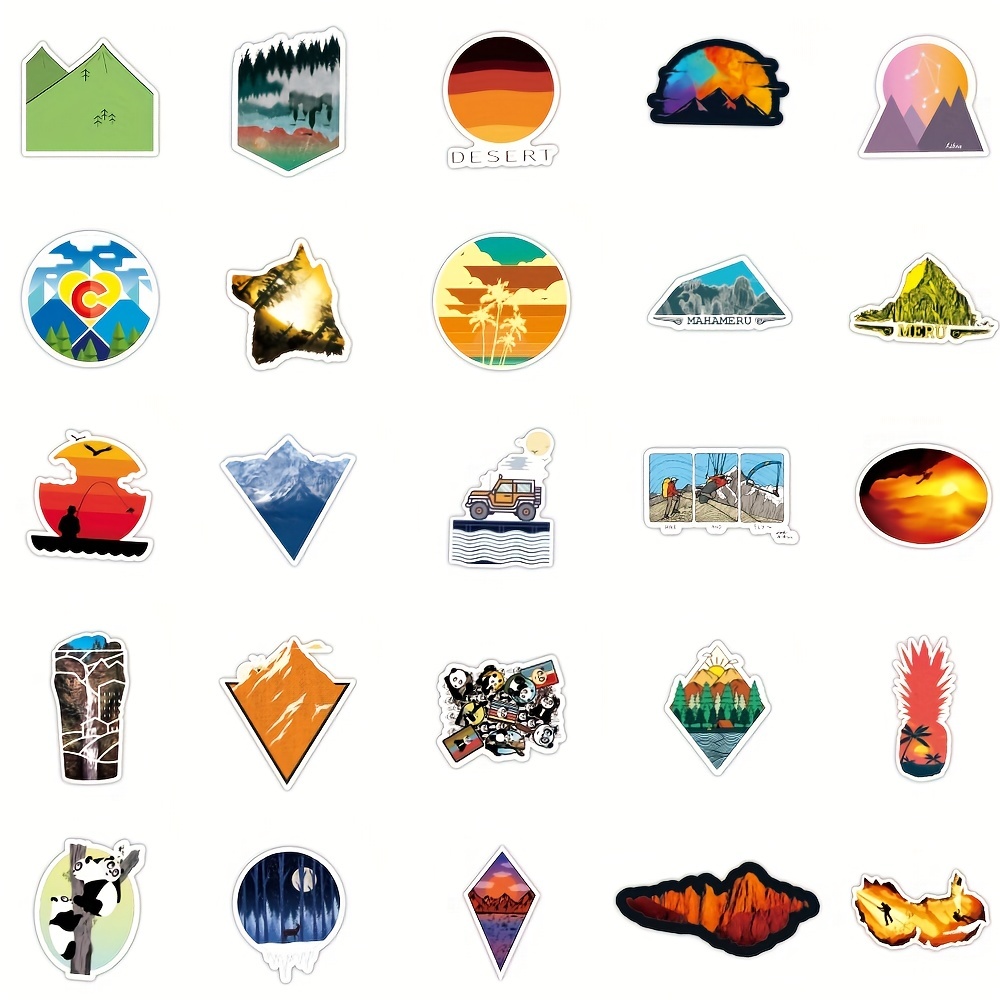 Outdoor Hiking Adventure Camping Stickers Pack Waterproof - Temu