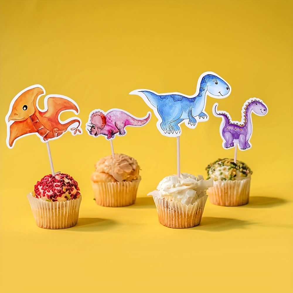 Dinosaur Birthday Cupcake Decorations Dinosaur Cupcake - Temu