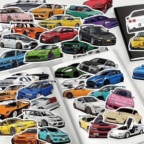 100pcs mini car stickers laptop journal phone case ipad cup decoration stickers
