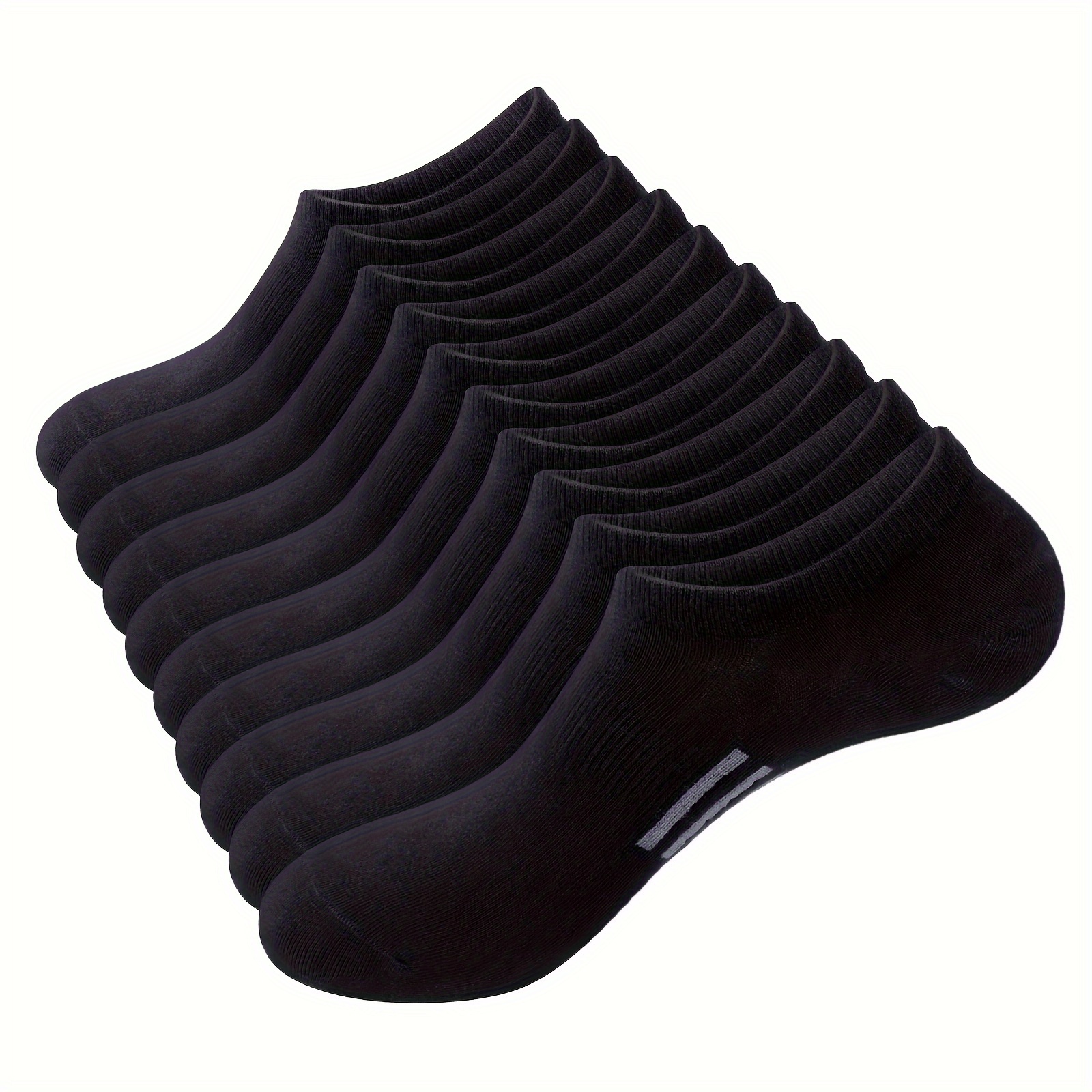 E-shop 10 Paar Herren Bambus Socken – Weiche, atmungsaktive Low-Cut Knöchelsocken mit verstecktem Futter, einfarbig (Schwarz & Weiß), maschinenwaschbar