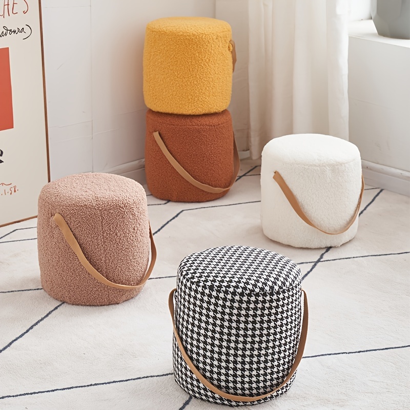 Elevate Style: Cashmere Portable Stool Handle Houndstooth - Temu