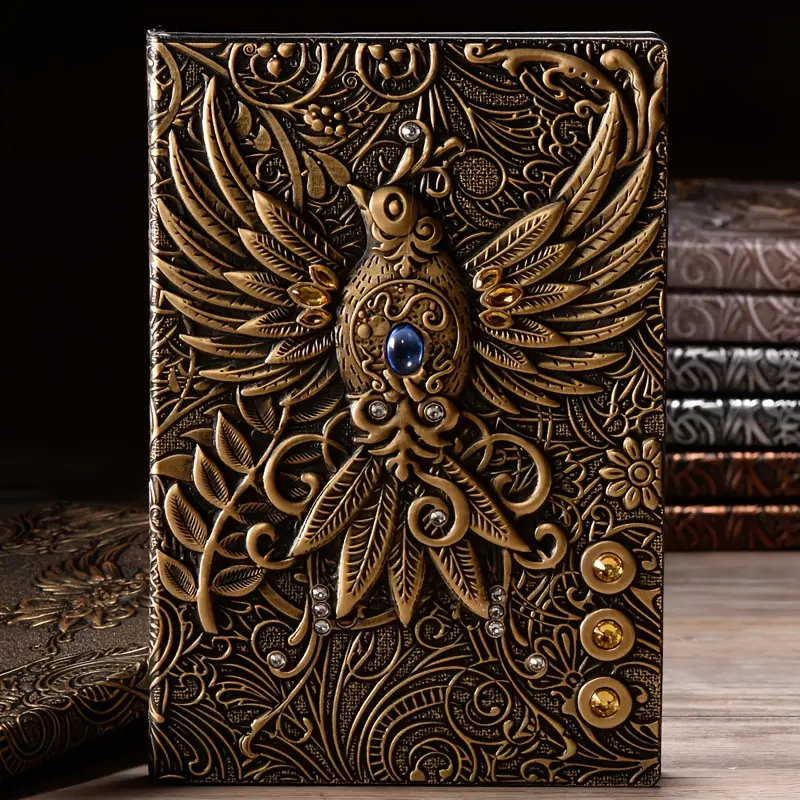 100sheets vintage phoenix leather journal notebook diary travelers notebook 4 colors available details 3