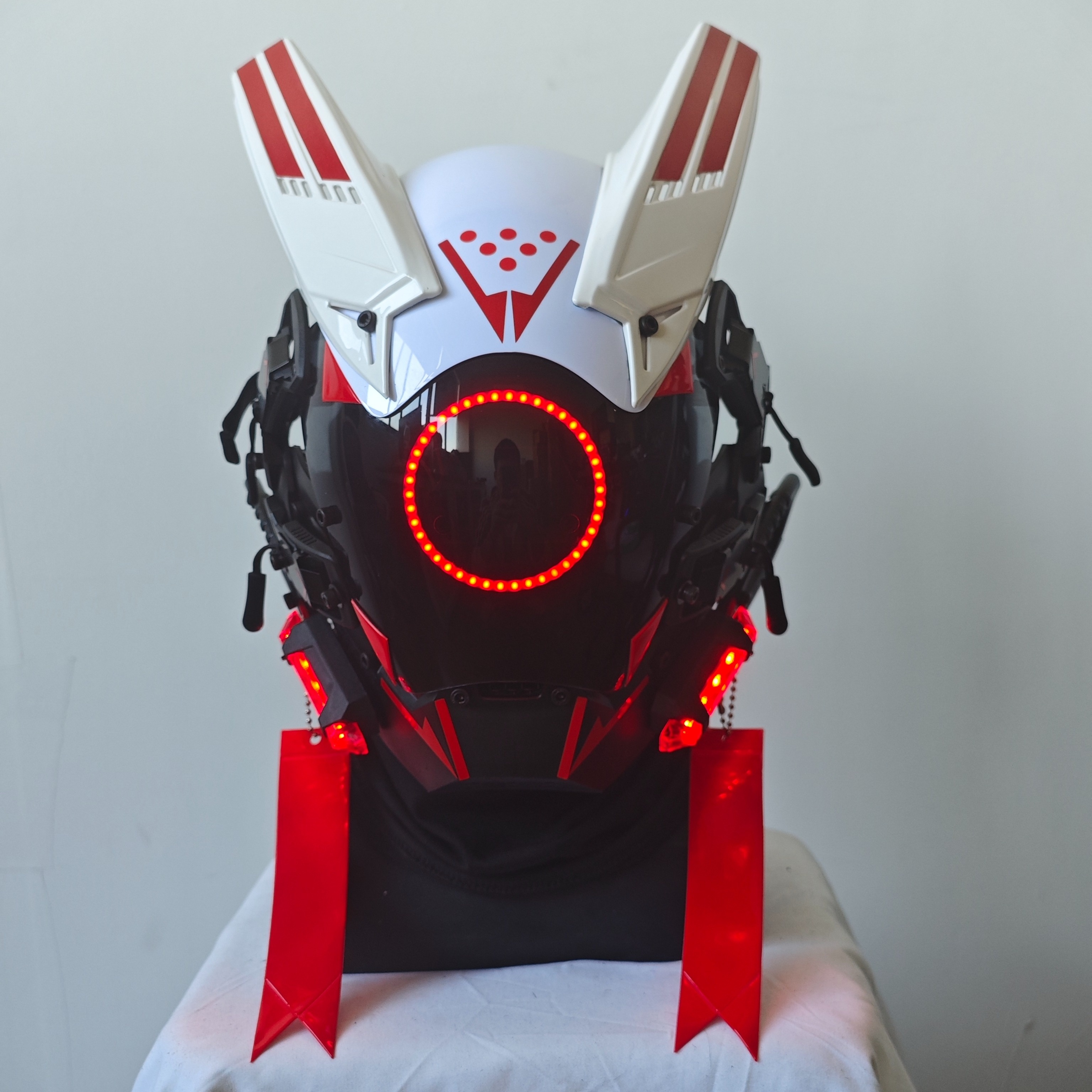 Cyberpunk Cool Mecha Style Futuristic LED Mask Accessoires - Temu France