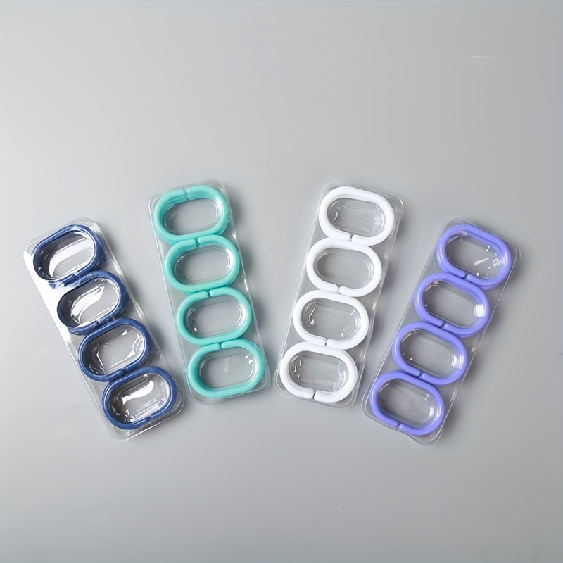 Shower Curtain Hook Ring Plastic Bathroom Colorful Hooks C - Temu