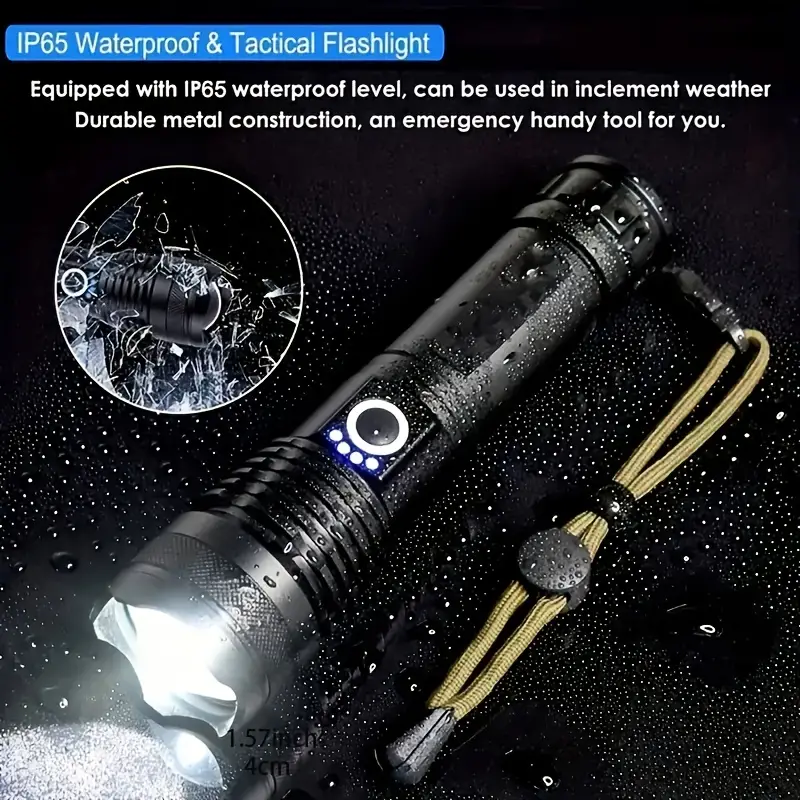 XHP50 LED Flashlight High Power Camping Fishing Torch USB Rechargeable  18650 Tactical Lantern Portable Waterproof Zoom Light