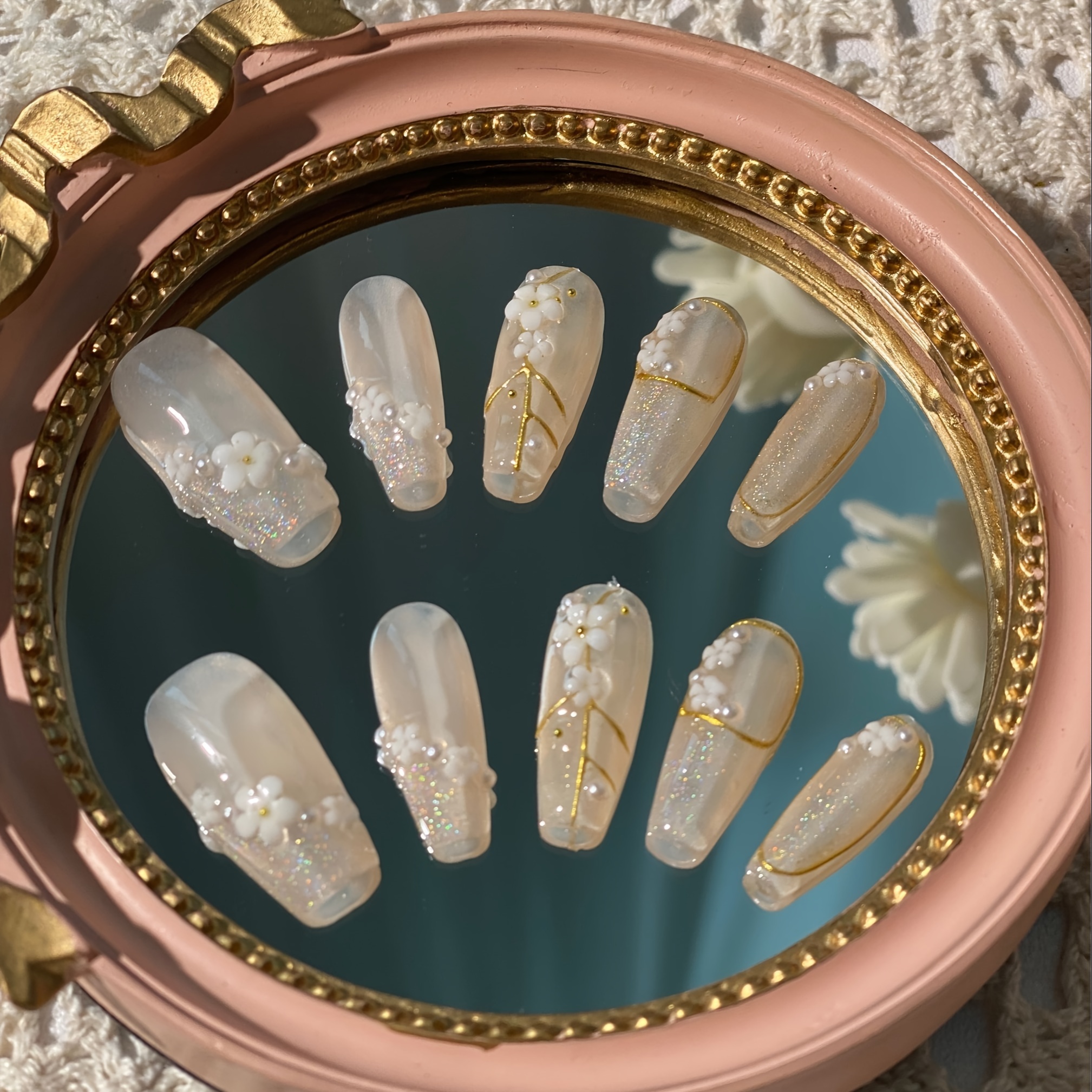 Nude Louis Vuitton Crystal Press On Nails - Nail & Bail - Best