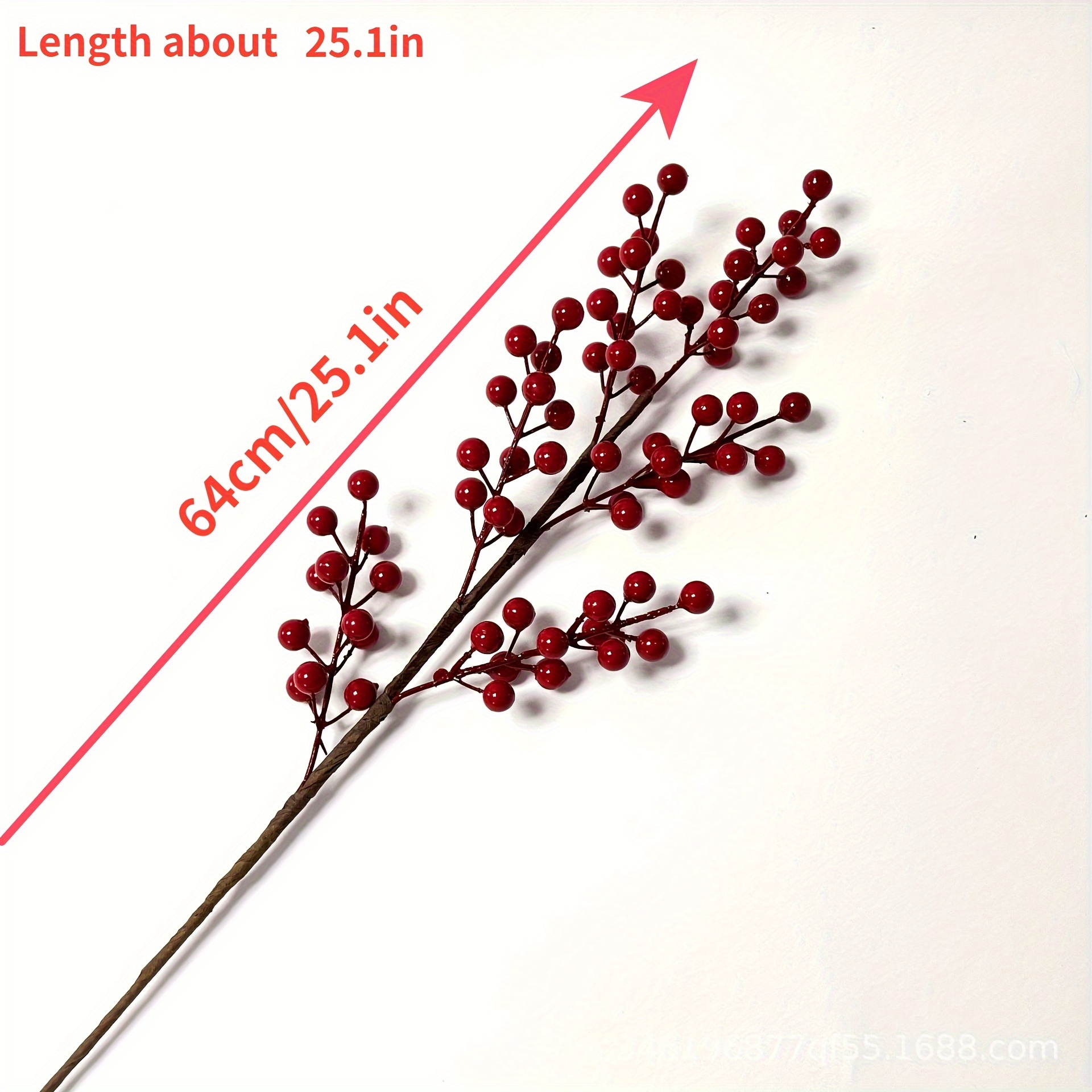 1pcs Artificial White Berries Stems Christmas Berry Branches For