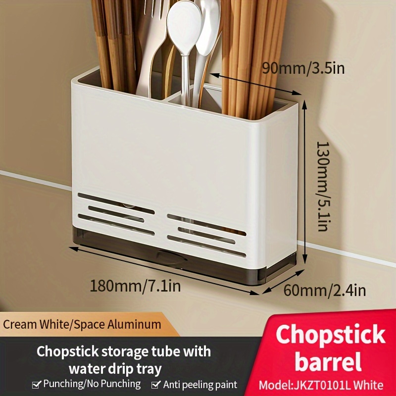 Cream Cutlery Holder, Silverware Drainer, Kitchen Organizer