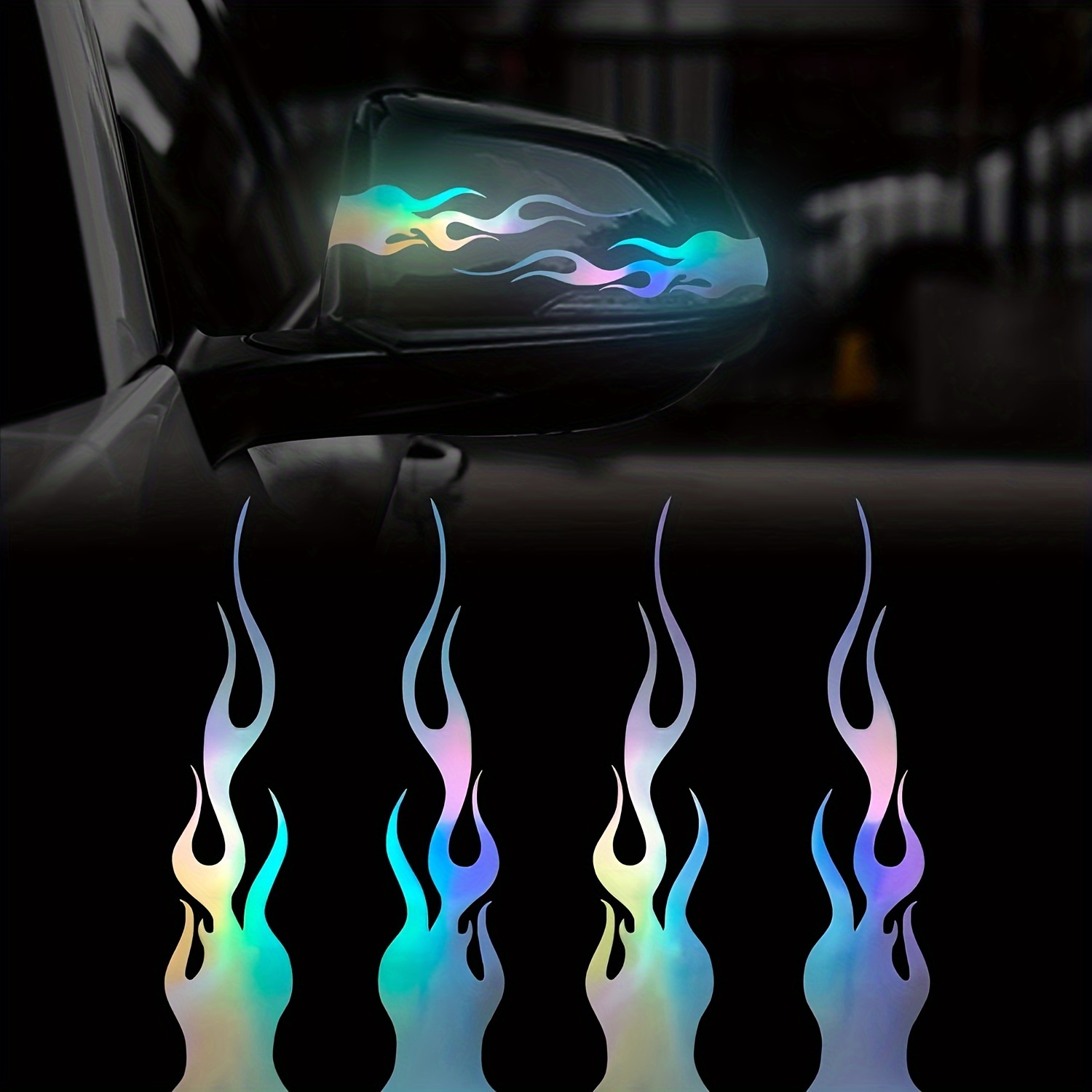 Reflective Colorful Cool Flame Strip Car Sticker For - Temu