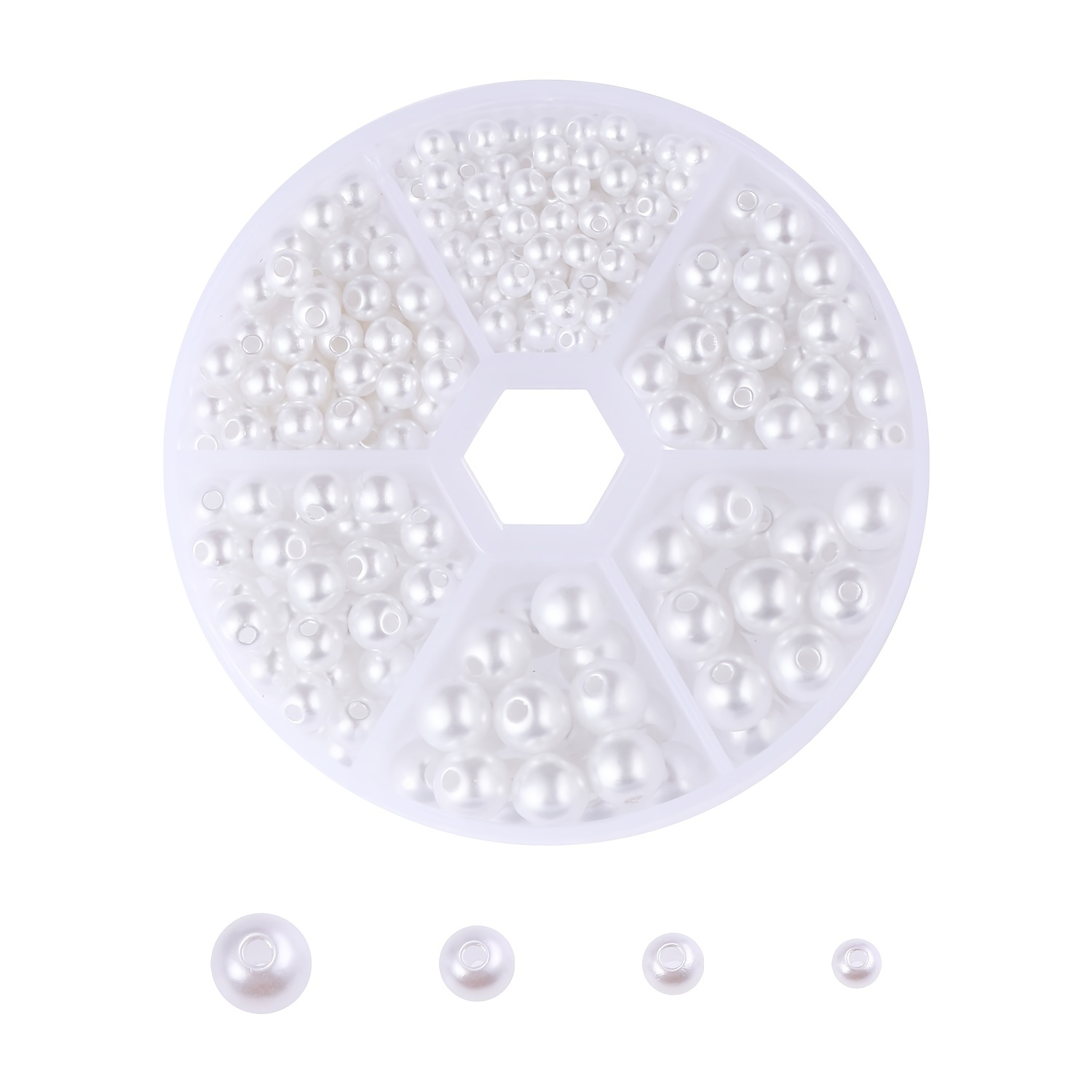 340pcs Round Pearl Beads for DIY Jewelry Making