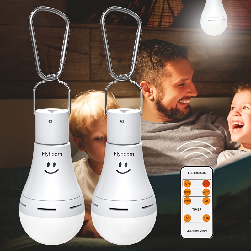  Bombillas LED recargables, bombilla regulable con control  remoto, interfaz USB, bombilla de ahorro de energía, adecuada para  portalámparas E26, bombillas alimentadas por pilas utilizan un cable USB,  para dormitorios, tiendas de