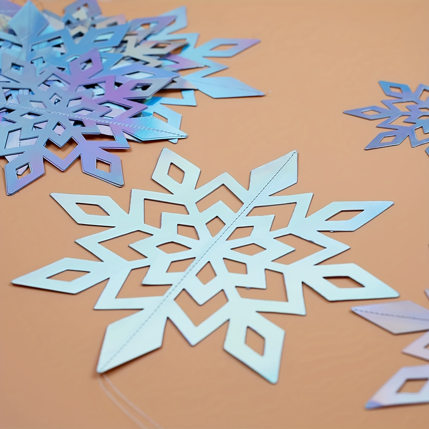 6pcs Artificial Snowflakes Paper Snowflakes Christmas Hanging