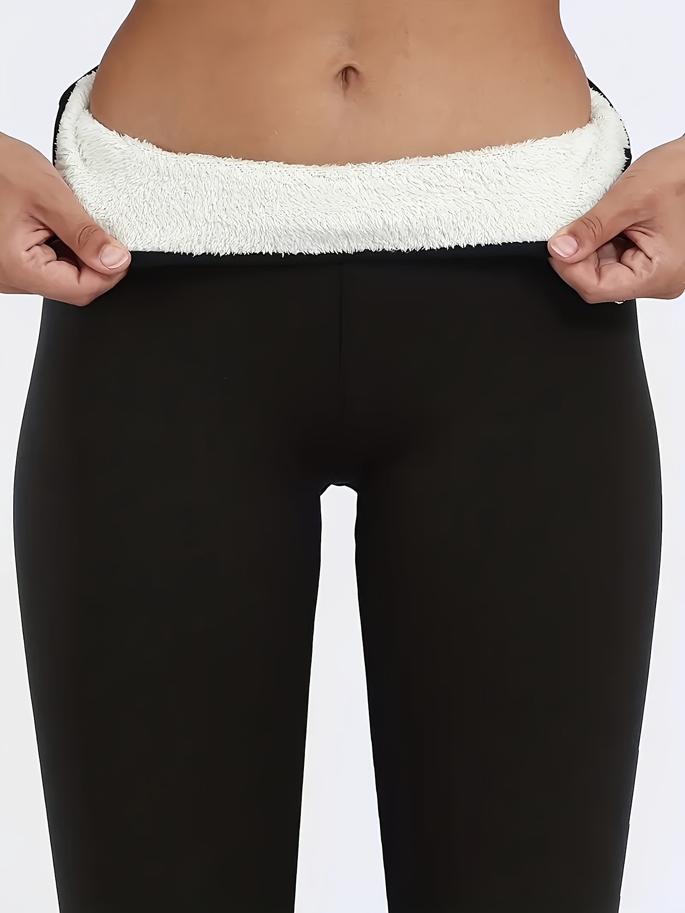 Plush Lined Shaping Pants Tummy Control Elastic Slimming - Temu