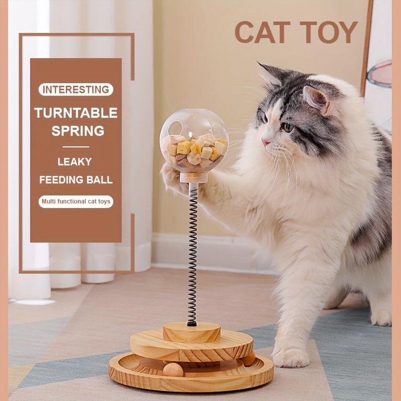 Interactive Cat Treat Dispenser Toy With Tumbler And Rollers - Slow Feeder  Puzzle For Training And Fun - Temu