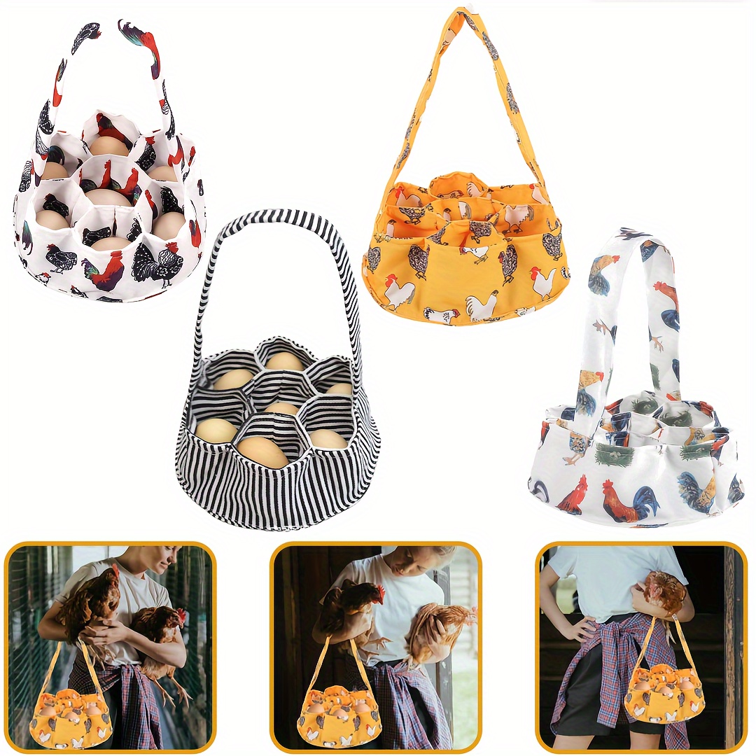 Canvas Egg Bags Fresh Egg Collecting Basket with 7 Pouches Eggs Gathering  Bag Fresh Eggs Container for Chicken Goose Egg