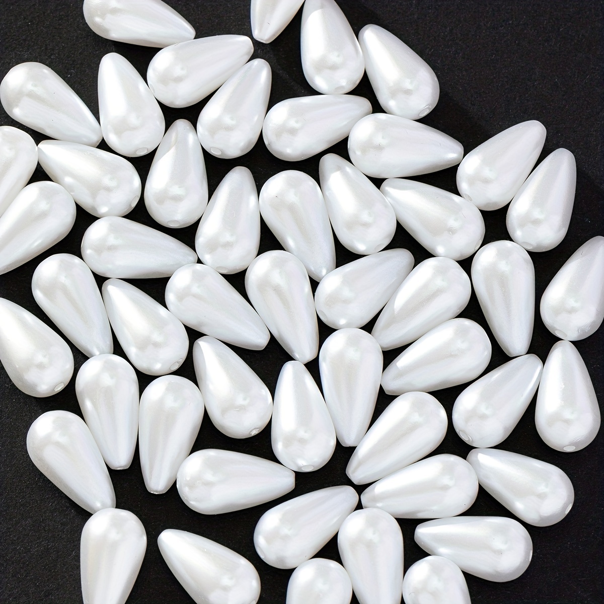 White Teardrop Shape Imitation Pearl Acrylic Loose Beads For - Temu