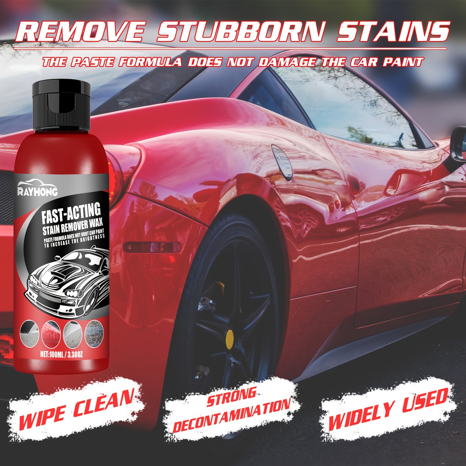 200g Universal Car Polish Wax: Make Your Car Shine & Protect it from Damage  - Round Sponge Included!