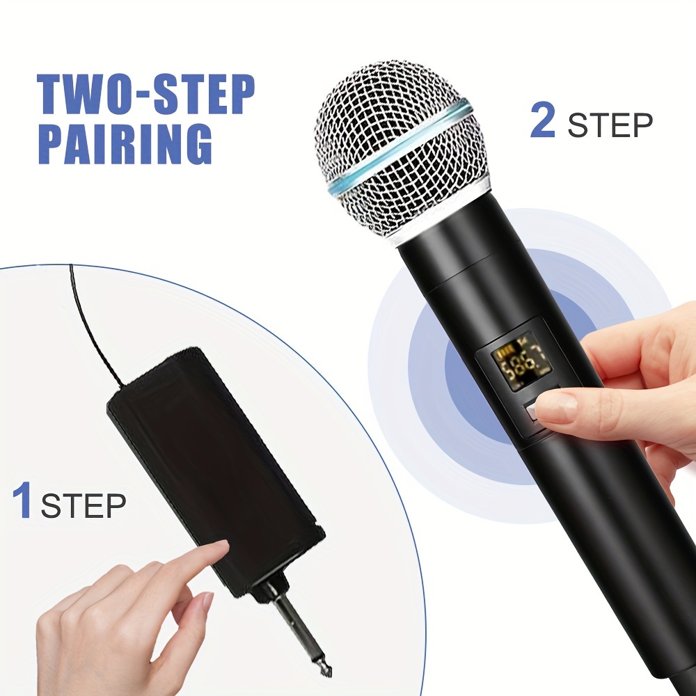 Micrófono Inalámbrico UHF Profesional De Mano Dinámico Para Sistema De  Karaoke Con Receptor Para Amplificador De Sistema PA