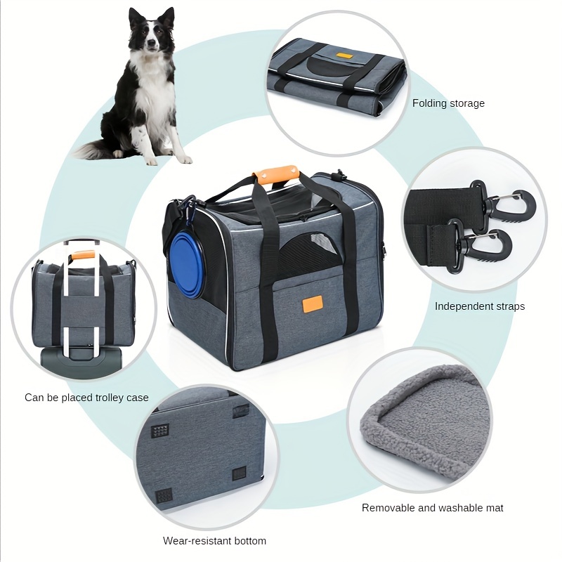 Pet Dog Cat Carrier Soft Sided Comfort Bag Travel Tote Case