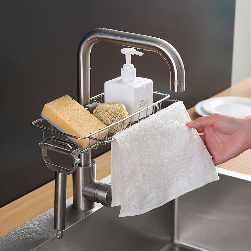 Sponge Holder Over Faucet Kitchen Sink Caddy Organizer - Temu