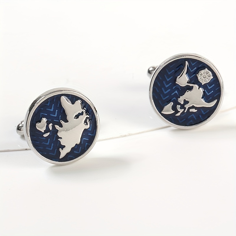Map Cufflinks Mens Shirt Stud Cufflinks