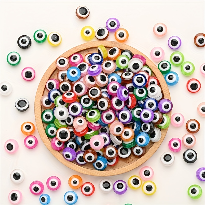 Resin Oval Turkey Evil Eye Beads Round Loose Spacer Beads - Temu