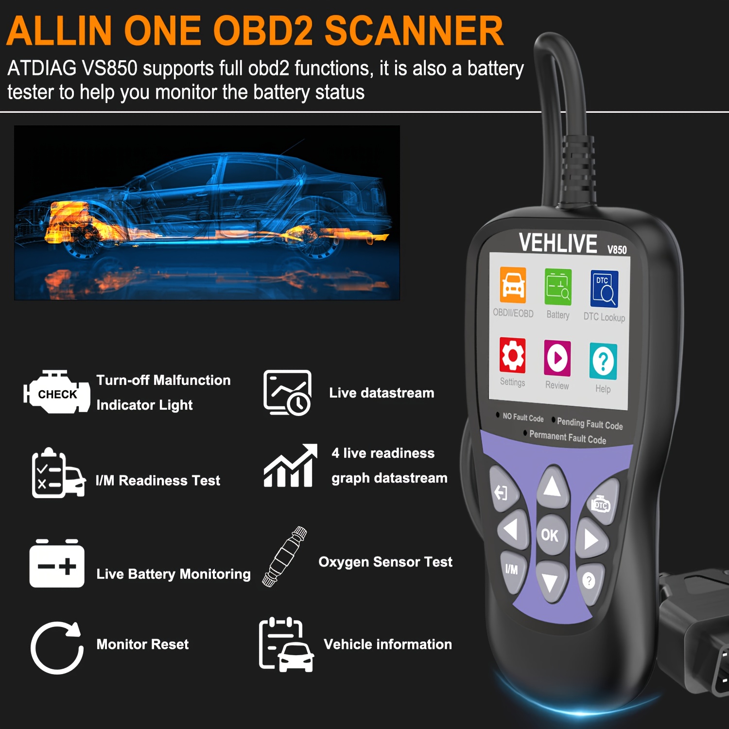 Strumento Diagnostico Professionale Obd2 Scanner Lettore - Temu Italy