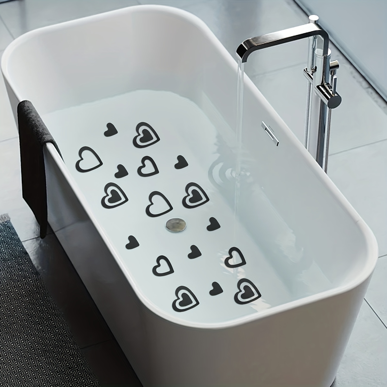 Pegatinas antideslizantes de baño tipo S, seguridad en el hogar, pegatinas  transparentes en forma de onda, escaleras de bañera de PEVA, tiras