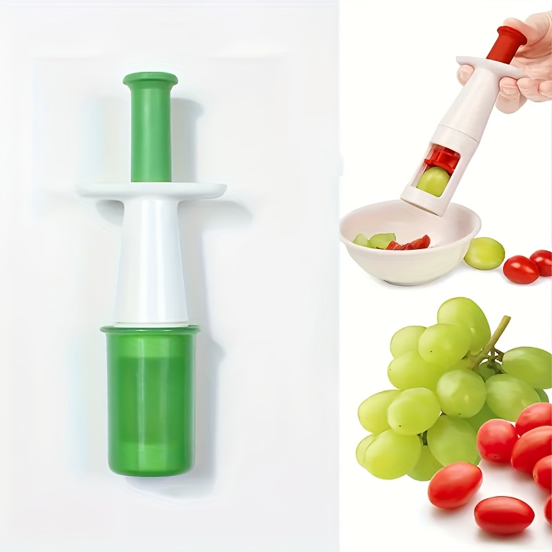 Rapid Slicer - Food Cutter, Slice Tomatoes, Grapes. Non-Slip Gadget Holder  for Slicing all different Foods Easily-Spiced Coral