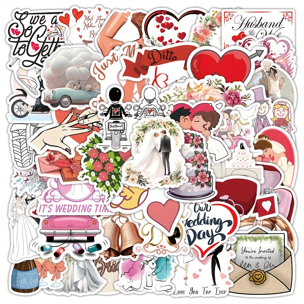 230pcs Wedding Scrapbook Stickers, Vinyl Waterproof Aesthetic Expression Of  Love Decals For Wedding Planning, Engagement, Greeting Cards, Message  Boards, Guestbook Decorative Stickers - Office & School Supplies - Temu