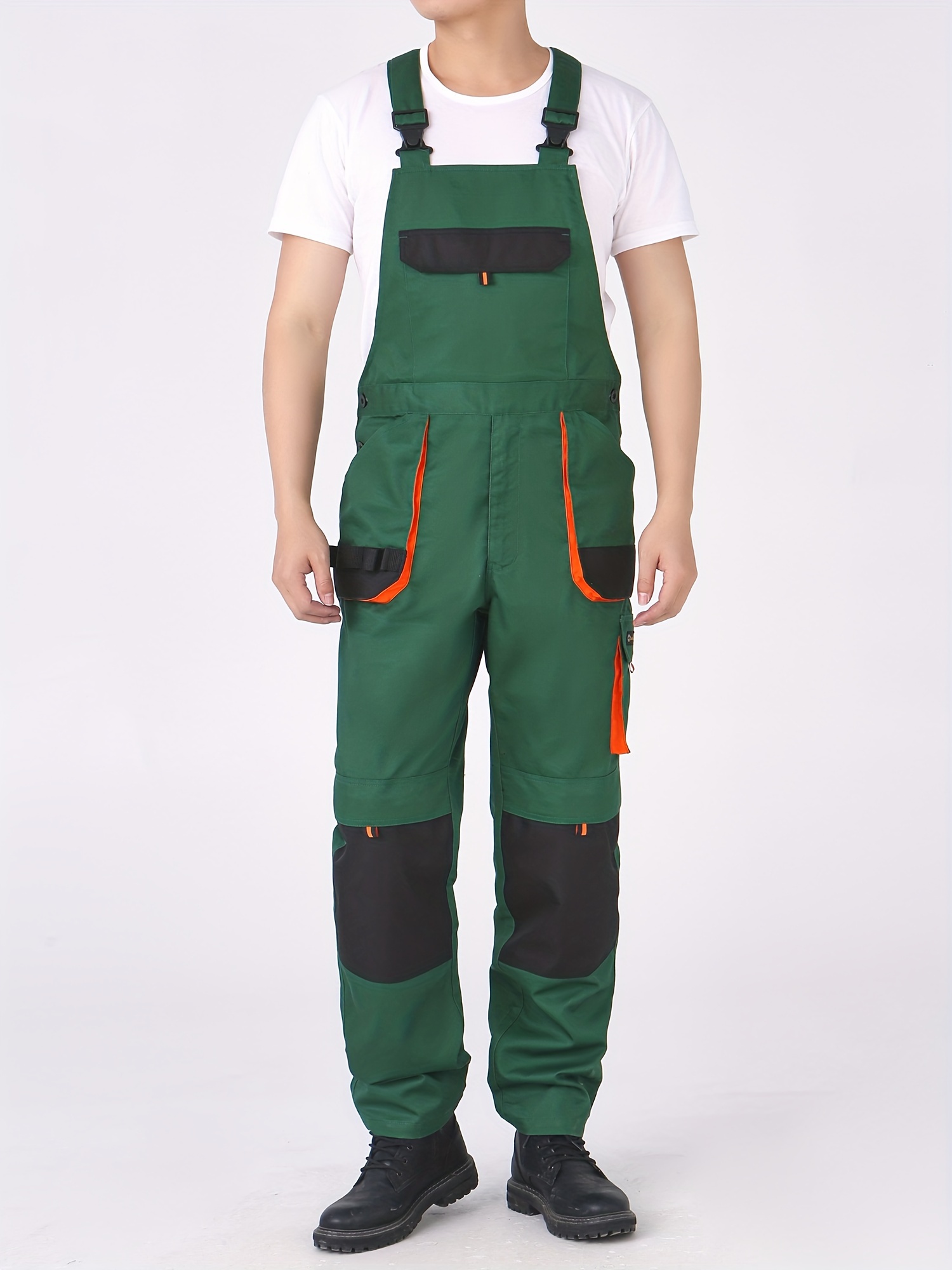 Mens Casual Short Sleeve Work Jumpsuit Pants One Piece Rompers Overalls  Trousers