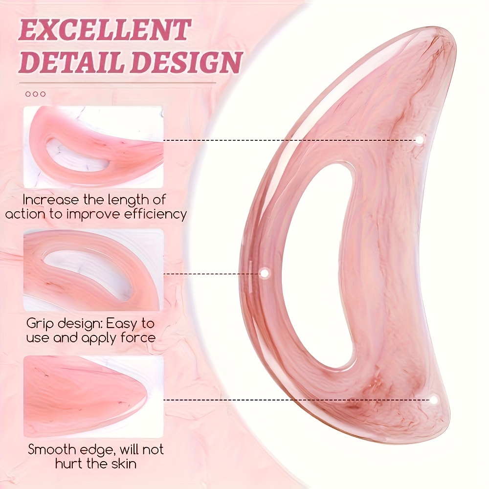 1 шт. инструмент для массажа Гуа Ша с ручкой, большой инструмент для соскабливания Гуа Ша из смолы, для массажа спины, шеи, лица и ног подробные сведения 1