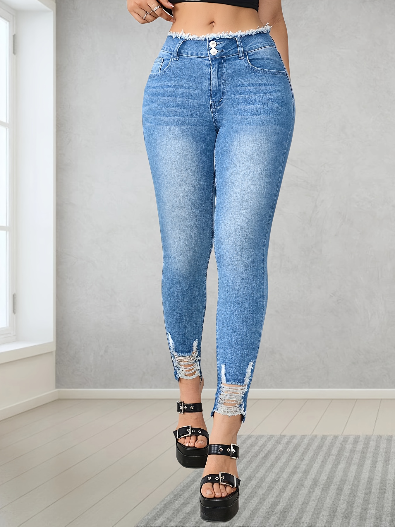 Redbat High Rise Super Skinny Jeans Blue Light Wash Womens Size 14