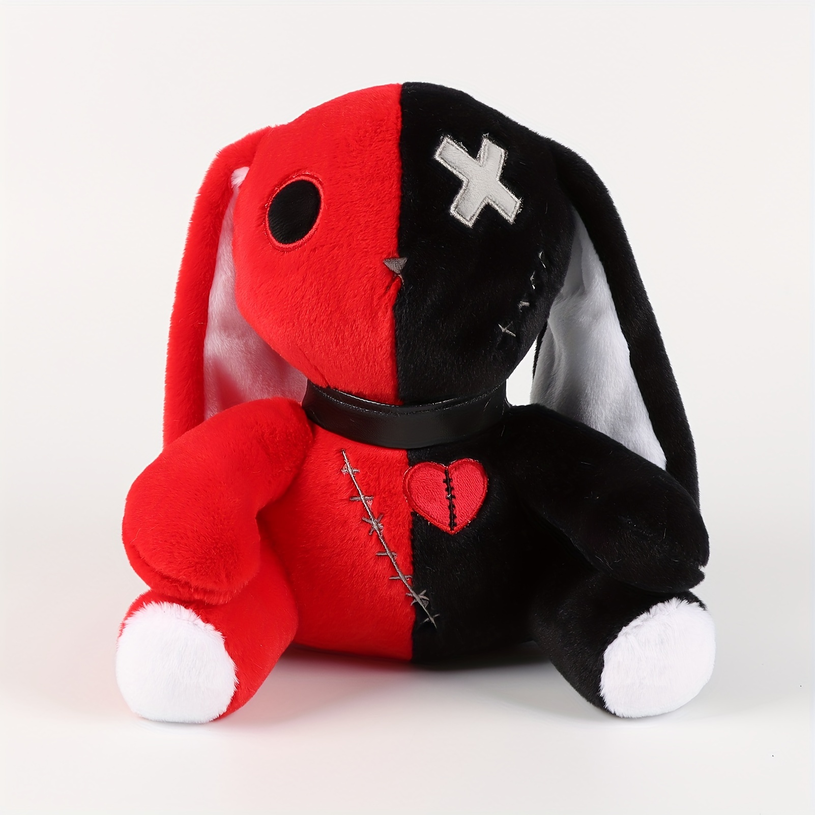 Creepy Goth Bunny Plush Crazy Rabbit Plushie Toys, Spooky Gothic