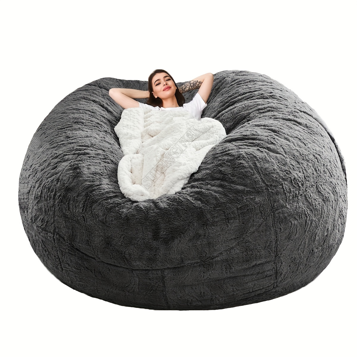 4ft Bean Bag Chair for Adults, Memory Foam Bean Bag Chair with Removable  and Washable Velvet Cover, Grey - Walmart.com