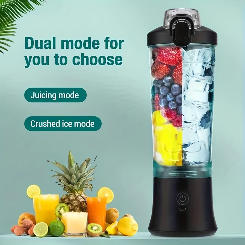 380ml Portable Blender,Mini Bottle Travel Electric Smoothie Blender Maker with 6 Blades for Juice shakes,White