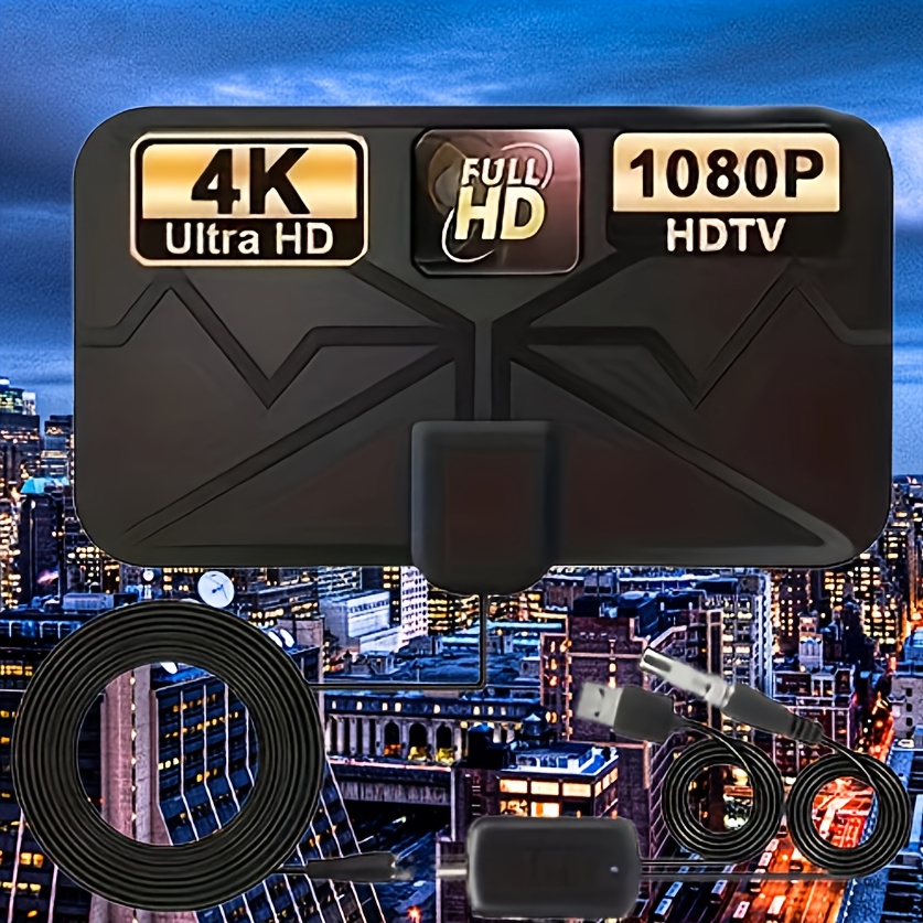 Antena Tv Digital Hd Portátil Para Casa Recepción 360° 130 Millas Ultra HD  4K