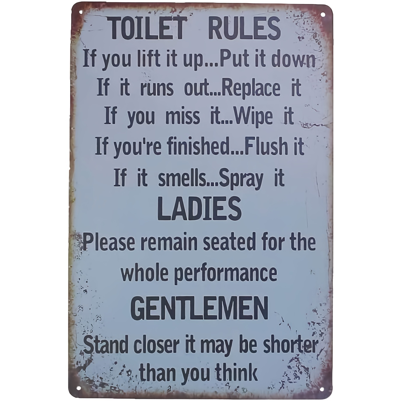 1pc Orgrimmar Metal Tin Sign Toilet Rules Warning Sign Bar Cafe Garage Wall Decor Retro Vintage 12x8 Inches