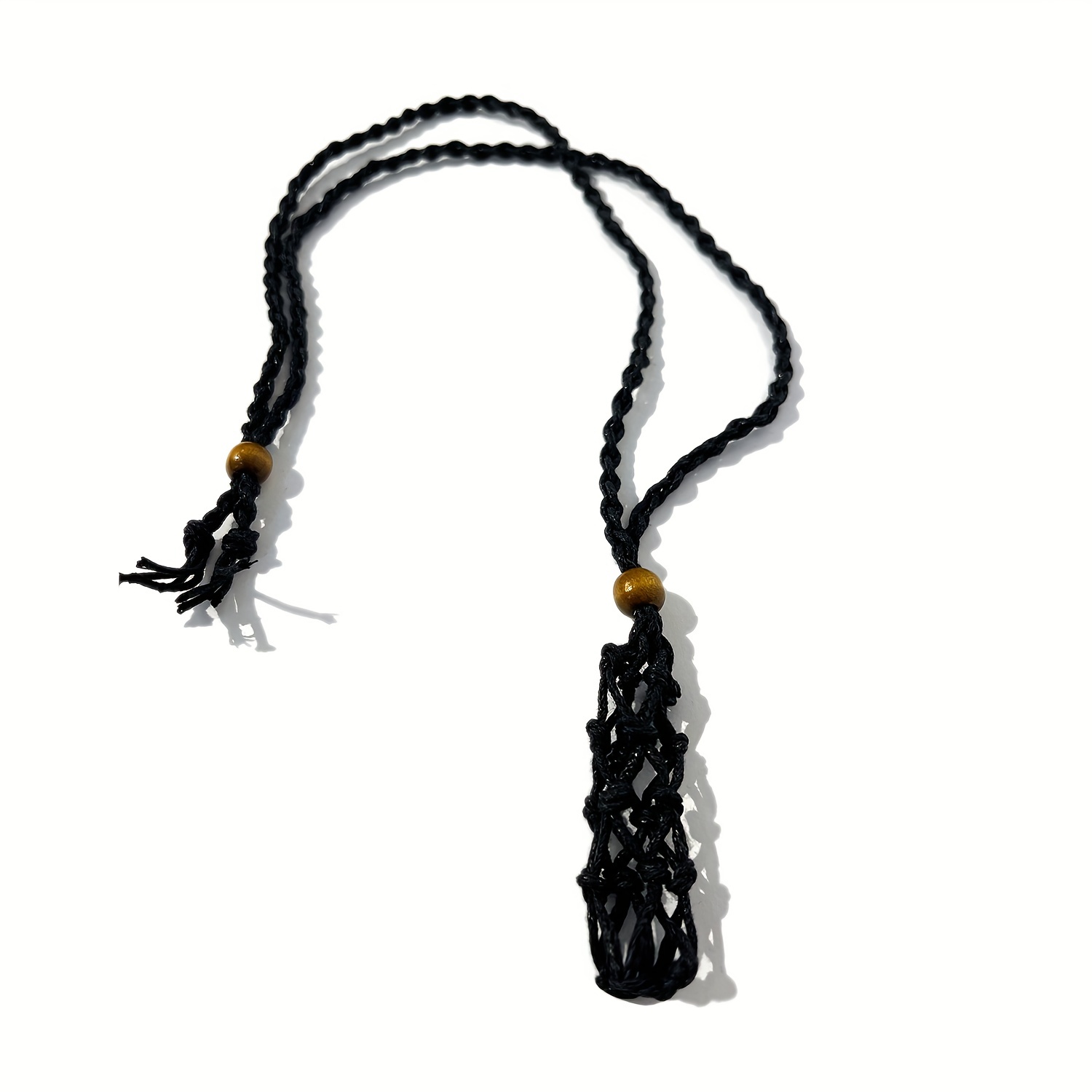 Black Necklace Cord Empty Stone Holder Adjustable Crystal - Temu