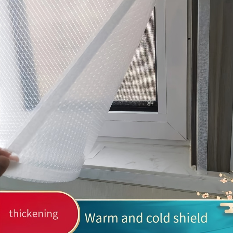 Película aislante de ventana para interiores, envoltura transparente  reutilizable para mantener el frío fuera, cubierta adhesiva de plástico  para