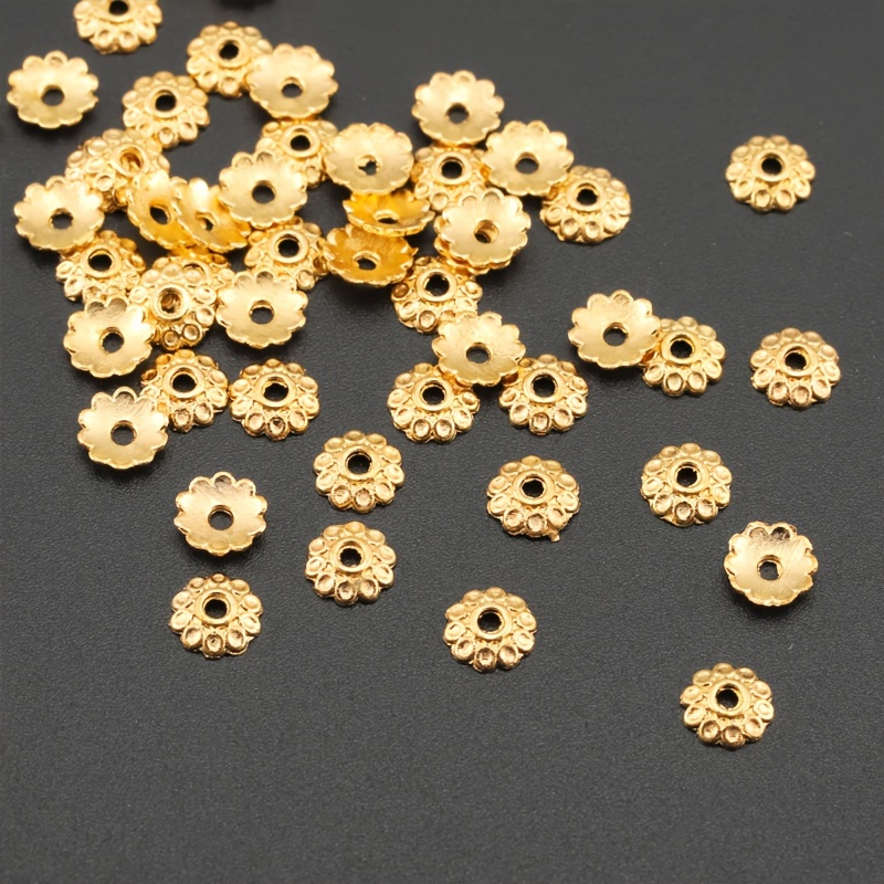 Small Golden Bead Caps, Caps for Jewelry Making, 8mm Bead Caps