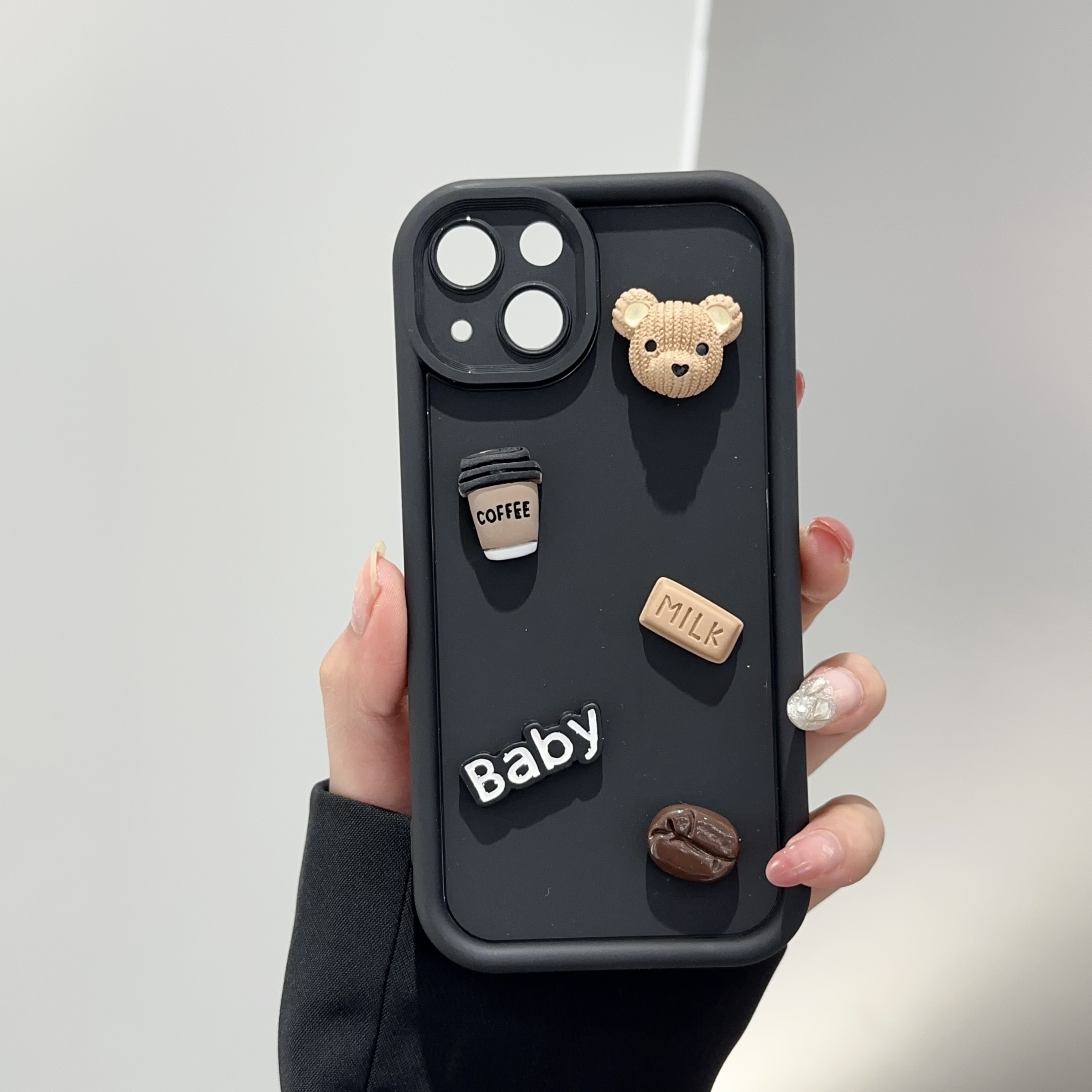 

Simple King Kong Sand Baby Bear Premium Sense Transparent Airbag Suitable For Iphone14promax/13/ Xsmax/12pro/ Xr/ 11/ 13 All-inclusive Soft Shell Protective Case