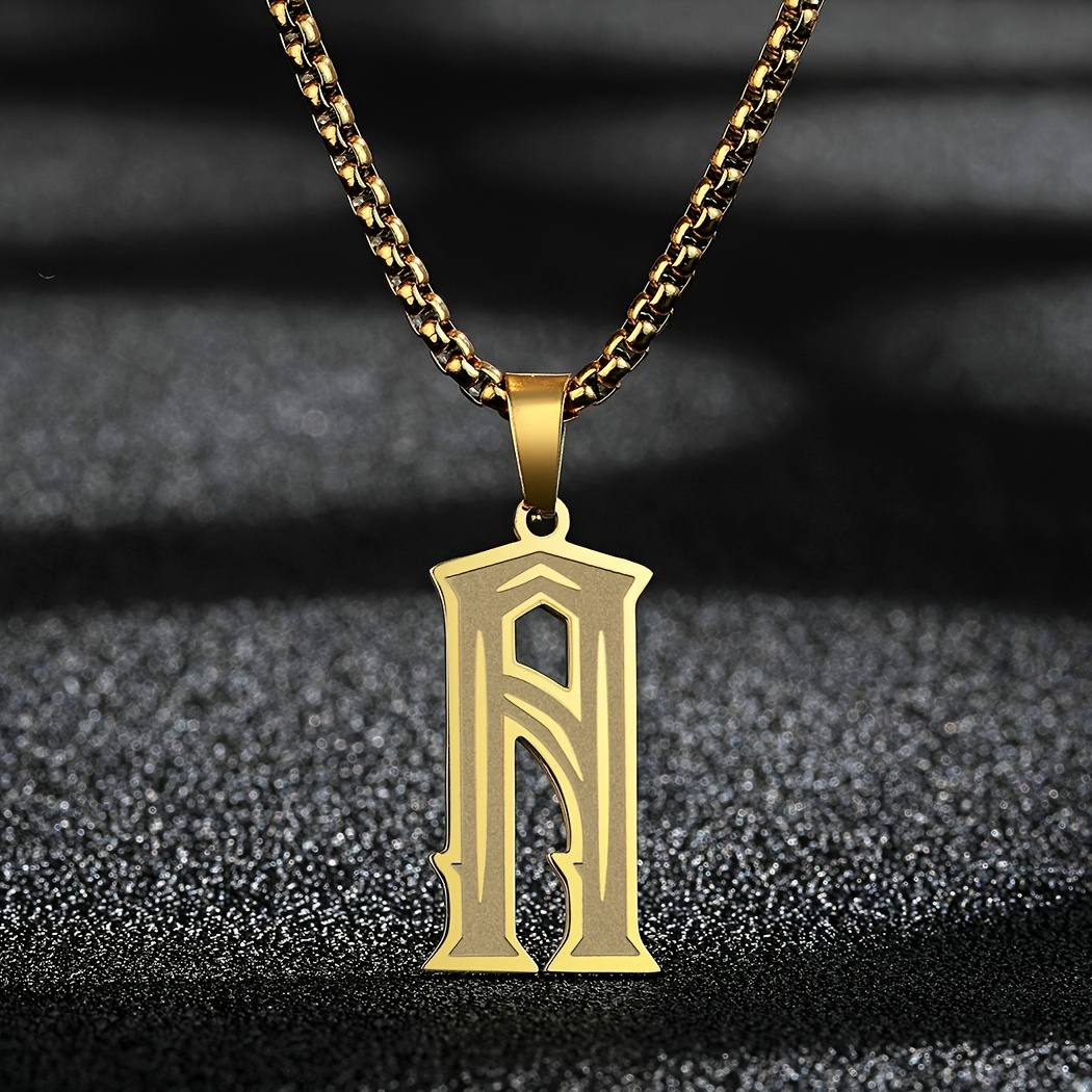 A z 26 Letters Initial Men Necklace Stainless Steel Lover - Temu Canada