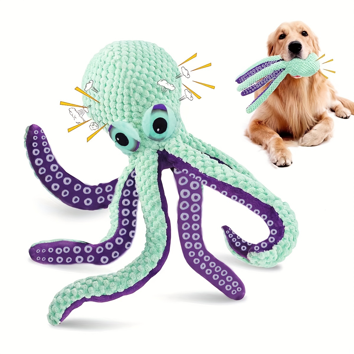 Squeaky Octopus Dog Toys Soft Dog Toys for Small Dogs Plush Puppy Toy  Durable Interactive Dog