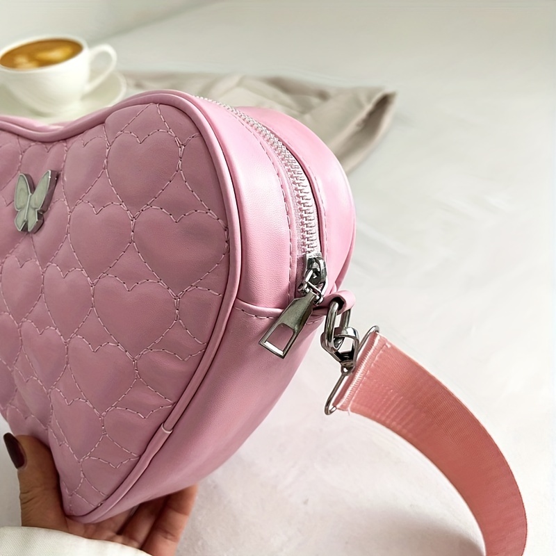 Personality PU Leather Heart-shaped Handbag Fashion Shoulder Bag