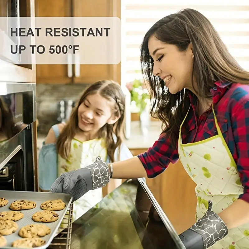  Extra Long Silicone Oven Mitts Heat Resistant 500