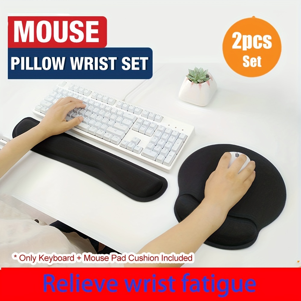 2pcs/set Ergonomic Keyboard Pad Mouse Pad Wrist Rest Pad Typing - Temu