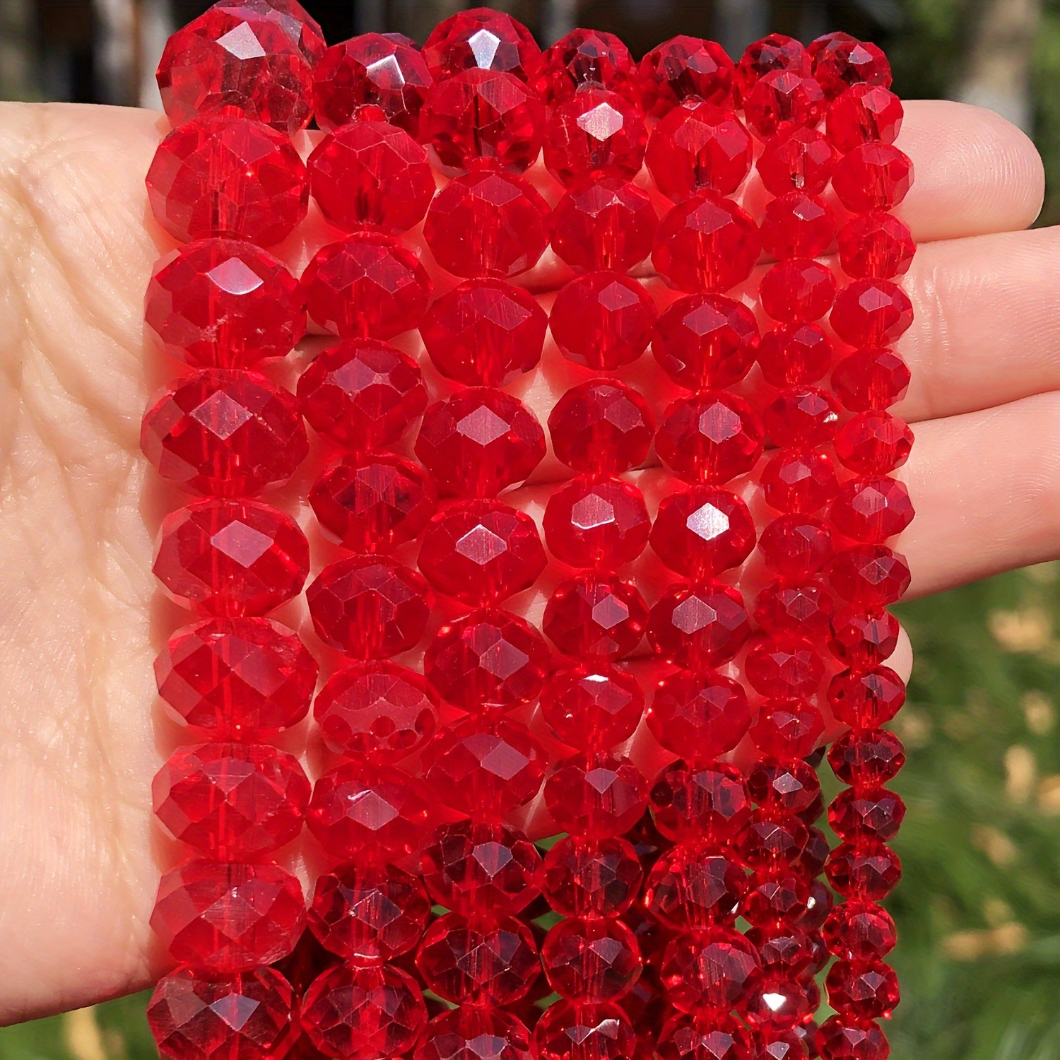 1 2 3 4mm rosa rojo teñido Rondelle cuentas de cristal plano facetado  espaciador suelto cuentas de vidrio para la fabricación de joyería DIY  Dengxun unisex