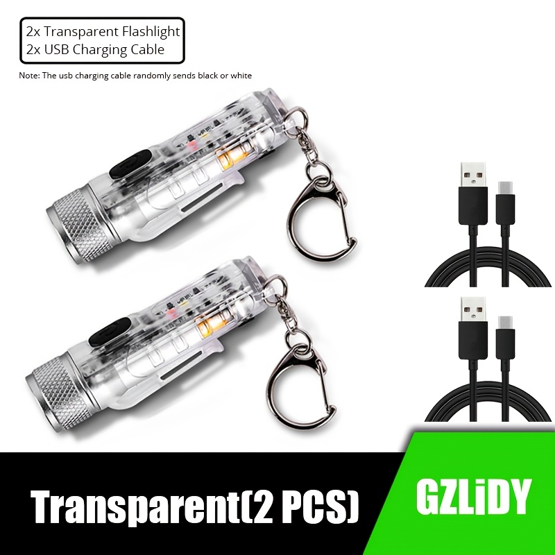 1pc Torcia Portachiavi Mini Luce Trasparente Ricaricabile - Temu Italy